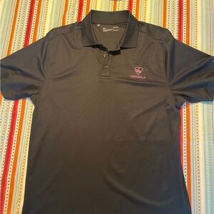 Under Armour Black Polo Shirt with Pink Logo